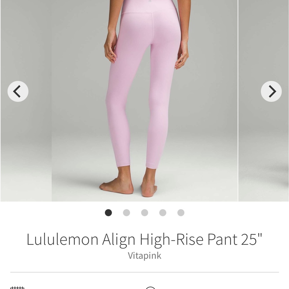 lululemon athletica Vita Pink High-Rise Leggings, Lululemon Align High-Rise sz 4